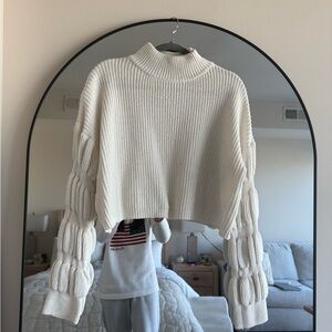 White Mock Neck Sweater